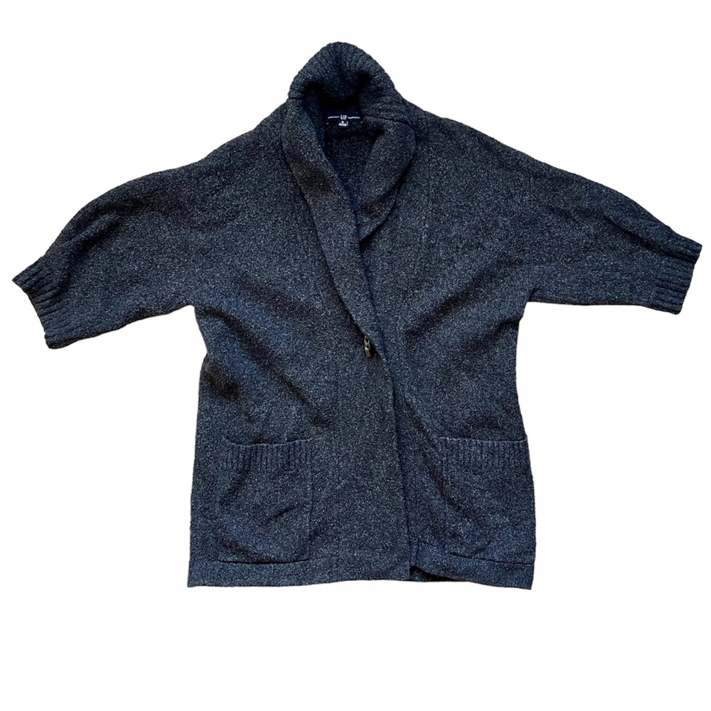 GAP Charcoal Gray Wool Cardigan Sweater Business Casual Comfy